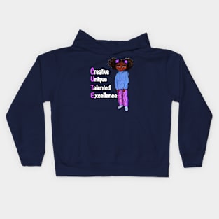 Cute Positive affirmations motivational inspirational quotes sayings words black girl anime African American melanin queen affirmation Kids Hoodie